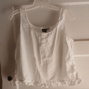 Xhilaration White Ruffle Edge Tank Top